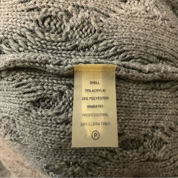 Calvin Klein Gray Cable Knit Shift Sweater Dress S Winter Cozycore Corporate - Picture 11 of 11